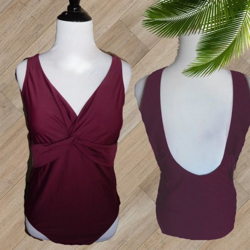 BURGUNDY ONE PIECE SWIMSUIT